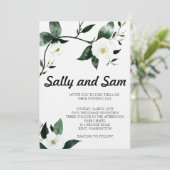 Grüne Flora Einladung (Stehend Vorderseite)