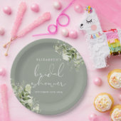 Grüne Flora Elegantes Brautparty Pappteller (Party)