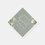 Grüne Flora Elegantes Brautparty Serviette (Ecke)