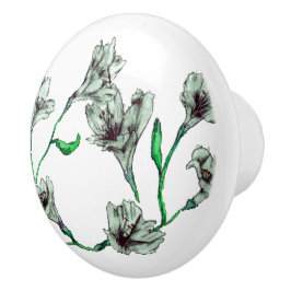 Grüne Flora Keramikknauf