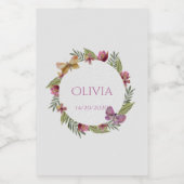 Grüne Flora Mini Weinflaschen Etikett (Einzelnes Label)