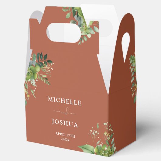 Grüne Flora Moderne Terrakotta auf dem Monte Tamar Geschenkschachtel (Geöffnet)