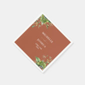 Grüne Flora Moderne Terrakotta auf dem Monte Tamar Serviette (Ecke)