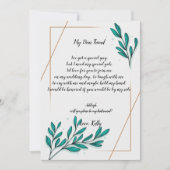 Grüne Floral Gold     Foilwill meine Bridesmeile Einladung (Vorderseite)