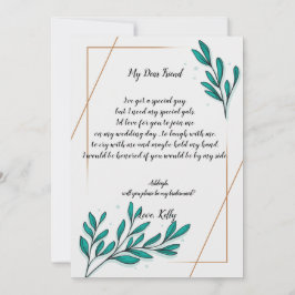 Grüne Floral Gold     Foilwill meine Bridesmeile Einladung