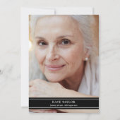 Grüne Floral-Trauerfeier des Lebens Foto Einladung (Rückseite)