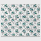 Grüne Florale Abstrakte Doodle-Kunst  Geschenkpapier (Flach)