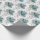Grüne Florale Abstrakte Doodle-Kunst  Geschenkpapier (Ecke)
