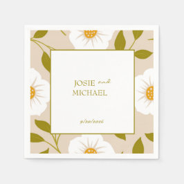 Grüne florale Boho-Hochzeitspapier-Serviette Serviette