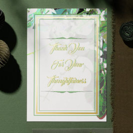 Grüne & florale Botanische Hochzeit Danke Karte