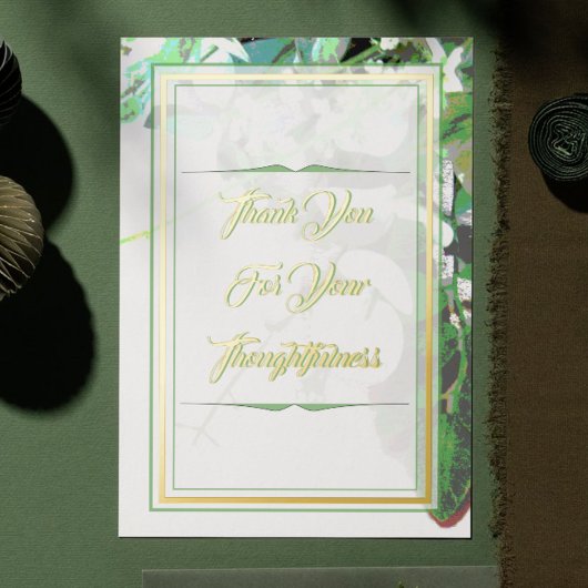 Grüne & florale Botanische Hochzeit Danke Karte