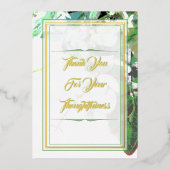 Grüne & florale Botanische Hochzeit Danke Karte (Vorderseite)