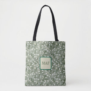 Grüne florale botanische Weinreben Monogramm Tasche