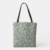 Grüne florale botanische Weinreben Monogramm Tasche (Rückseite)