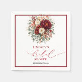 Grüne Florale Burgunder Gold Herbst Boho Braut- Serviette (Vorderseite)