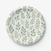 Grüne Florale Gartenparty-Hochzeit Pappteller (Vorderseite)