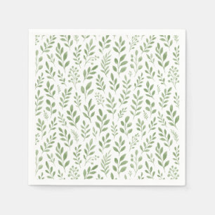 Grüne Florale Gartenparty-Hochzeit Serviette