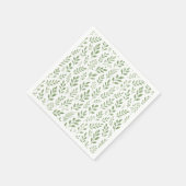 Grüne Florale Gartenparty-Hochzeit Serviette (Ecke)