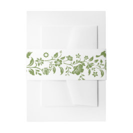 Grüne Florale Hochzeit Einladungsbanderole