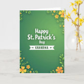 Grüne Florale Oma St. Patrick Karte (Gelbe Blume)