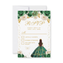 Grüne Florale Prinzessin Quinceañera