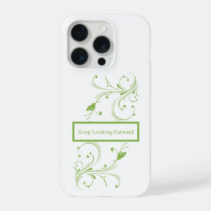 Grüne florale Reben Zitat 'Blick weiter vorwärts' iPhone 15 Pro Hülle