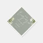 Grüne florale Sage Grüne Engagement Partei Serviette (Ecke)