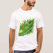 Grüne florale Sneaker-Kunst T-Shirt (Vorderseite)