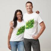 Grüne florale Sneaker-Kunst T-Shirt (Unisex)