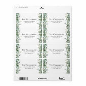 Grüne florale Vintage-Hochzeits-Adresse-Rücksendee (Vorne)