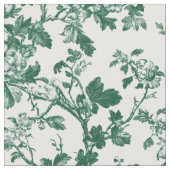 Grüne Floralzweig-Toile-Muster Stoff (Nahaufnahme)