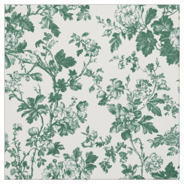 Grüne Floralzweig-Toile-Muster Stoff