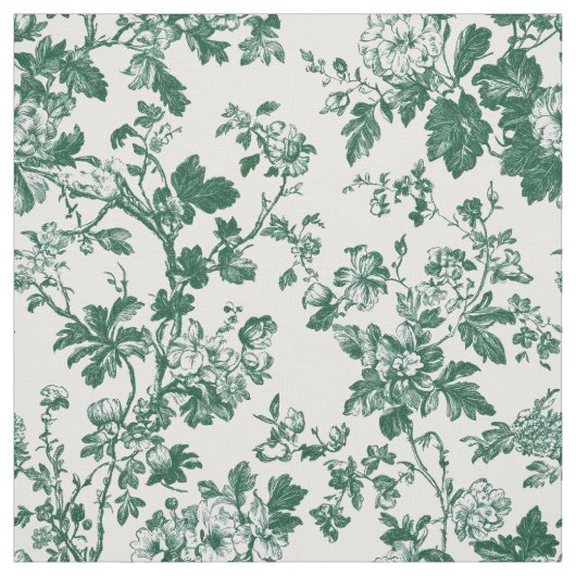 Grüne Floralzweig-Toile-Muster Stoff (Muster)
