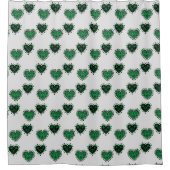 Grüne Flower Hearts Duschvorhang (Vorderseite)