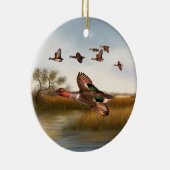 Grüne Flügel-Ente Keramik Ornament (Rechts)