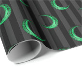 Grüne Fohle Crescent Moon & Stripes Halloween Geschenkpapier (Rolleneckpunkt)