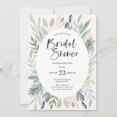 Grüne Foliage Bridal Dusche Einladung (Vorderseite)