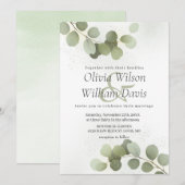 Grüne Foliage Eucalyptus Wedding Einladung (Vorne/Hinten)