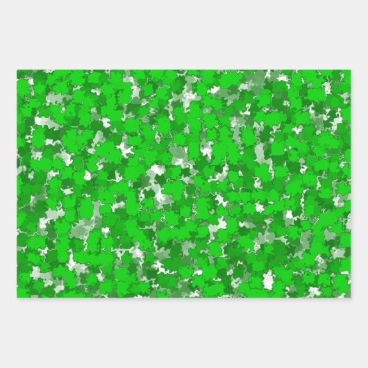 Grüne Foliage für abstrakte Kunstgestaltung Geschenkpapier Set (Vorderseite)