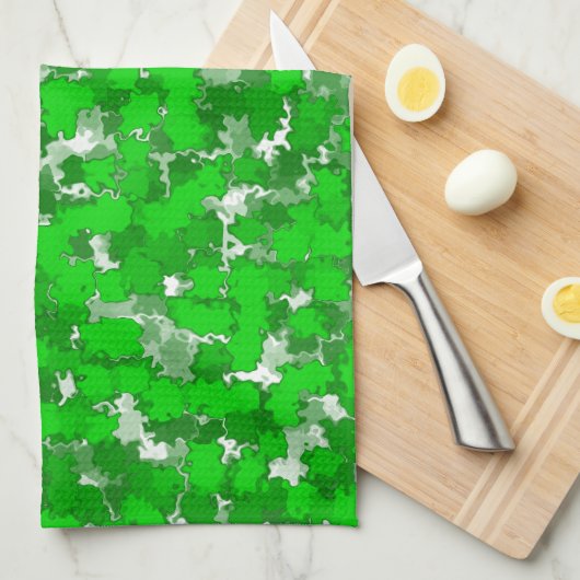 Grüne Foliage für abstrakte Kunstgestaltung Geschirrtuch (Viertel Falte)