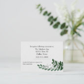 Grüne Foliage Hochzeit der ganzen Saison Begleitkarte (Stehend Vorderseite)