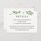 Grüne Foliage Hochzeitskarten Begleitkarte (Vorne/Hinten)