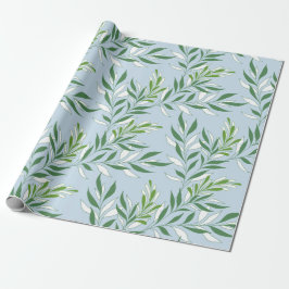 Grüne Foliage Muster Elegant Grün Blau Geschenkpapier