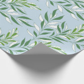 Grüne Foliage Muster Elegant Grün Blau Geschenkpapier (Ecke)