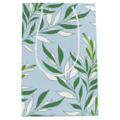 Grüne Foliage Muster Elegant Grün Blau Mittlere Geschenktüte (Vorderseite)