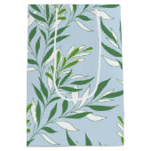 Grüne Foliage Muster Elegant Grün Blau Mittlere Geschenktüte (Rückseite)