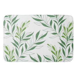 Grüne Foliage Muster elegant grün und weiß Badematte