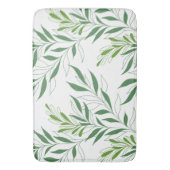 Grüne Foliage Muster elegant grün und weiß Badematte (Vorderseite Vertikal)