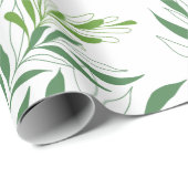 Grüne Foliage Muster elegant grün und weiß Geschenkpapier (Rolleneckpunkt)