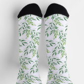 Grüne Foliage Muster elegant grün und weiß Socken (Oben)